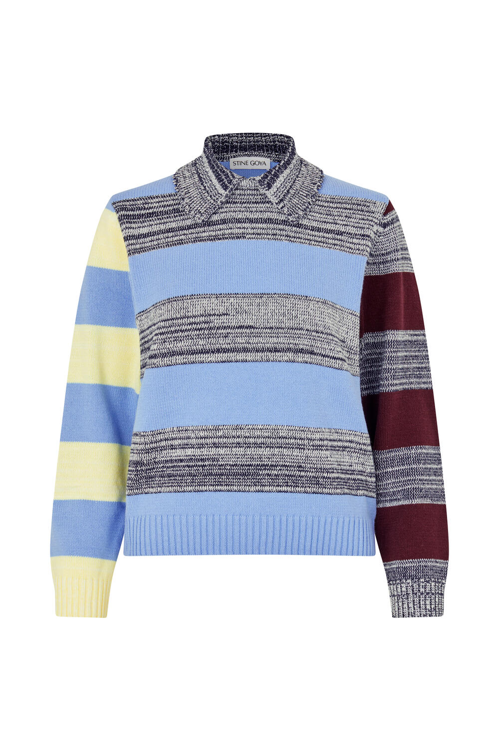 Stribet polo striktrøje - Multistripes Blue Mix